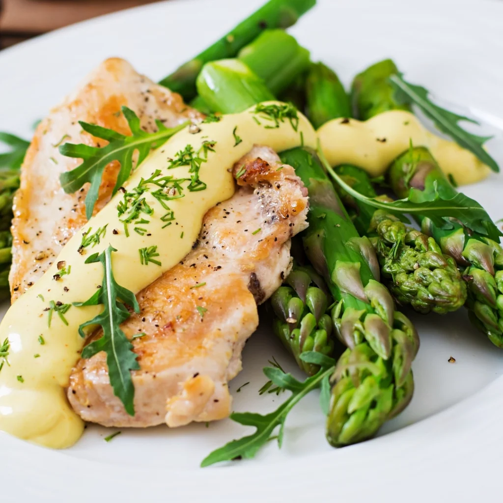 filet de poulet asperges et sauce citron